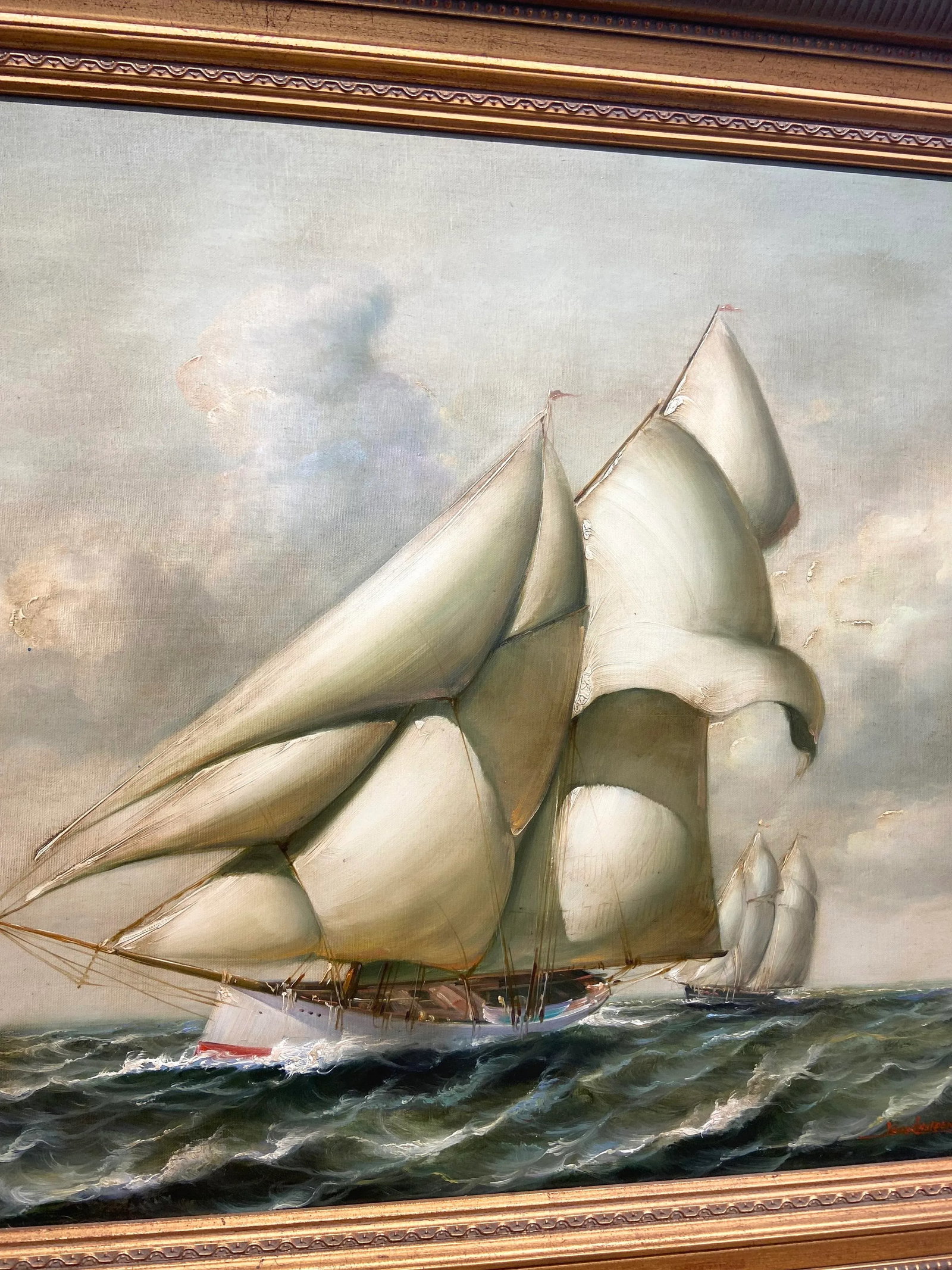 1970s "Cloud Runner" Oil Painting by Laurent - 7