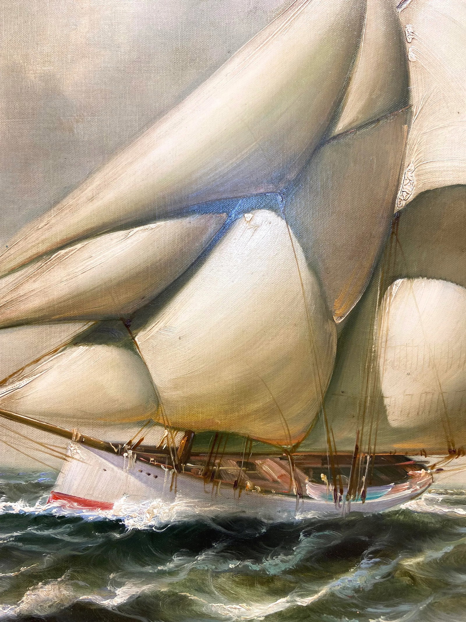 1970s "Cloud Runner" Oil Painting by Laurent - 9