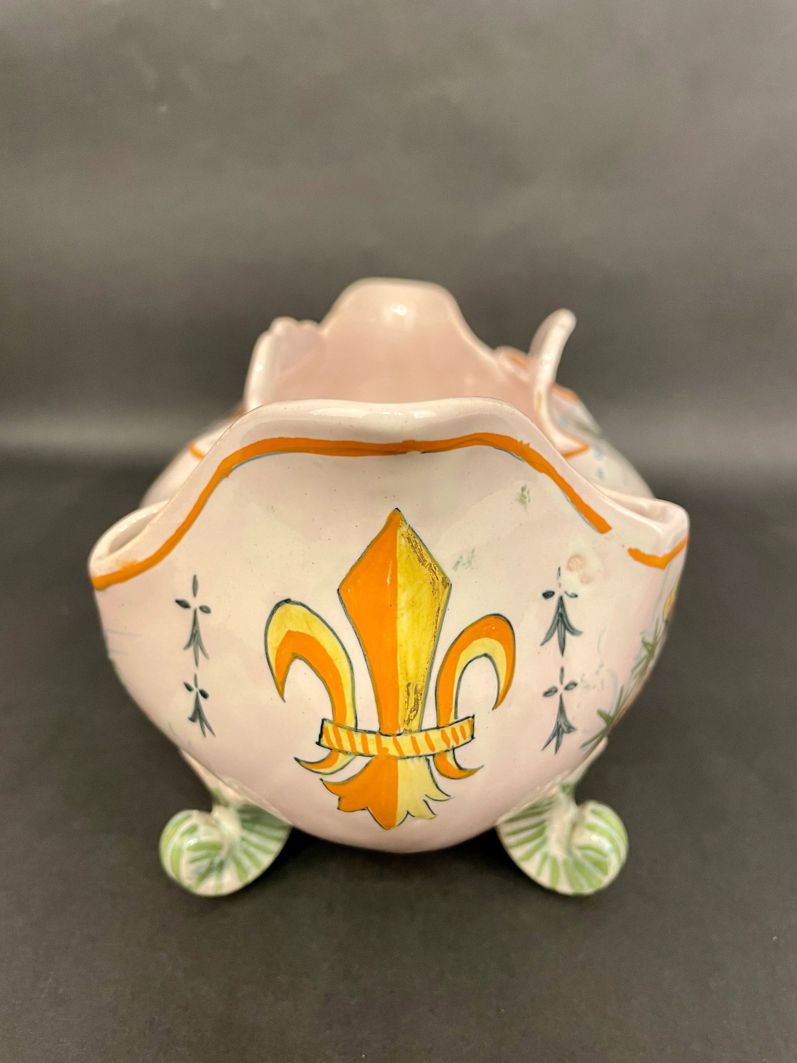 1920' S Henriot Quimper Faience Footed Jardiniere - 10