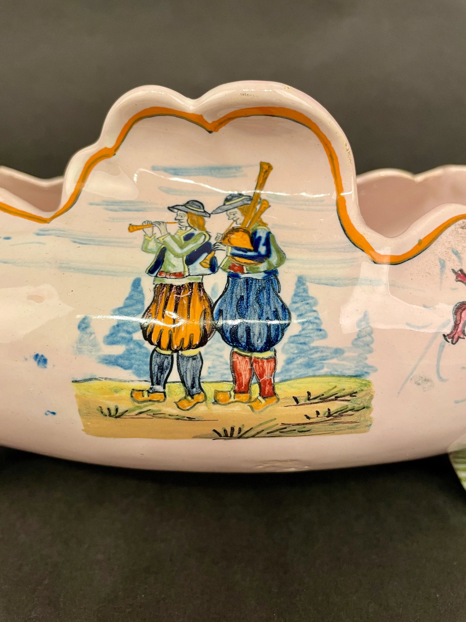 1920' S Henriot Quimper Faience Footed Jardiniere - 5