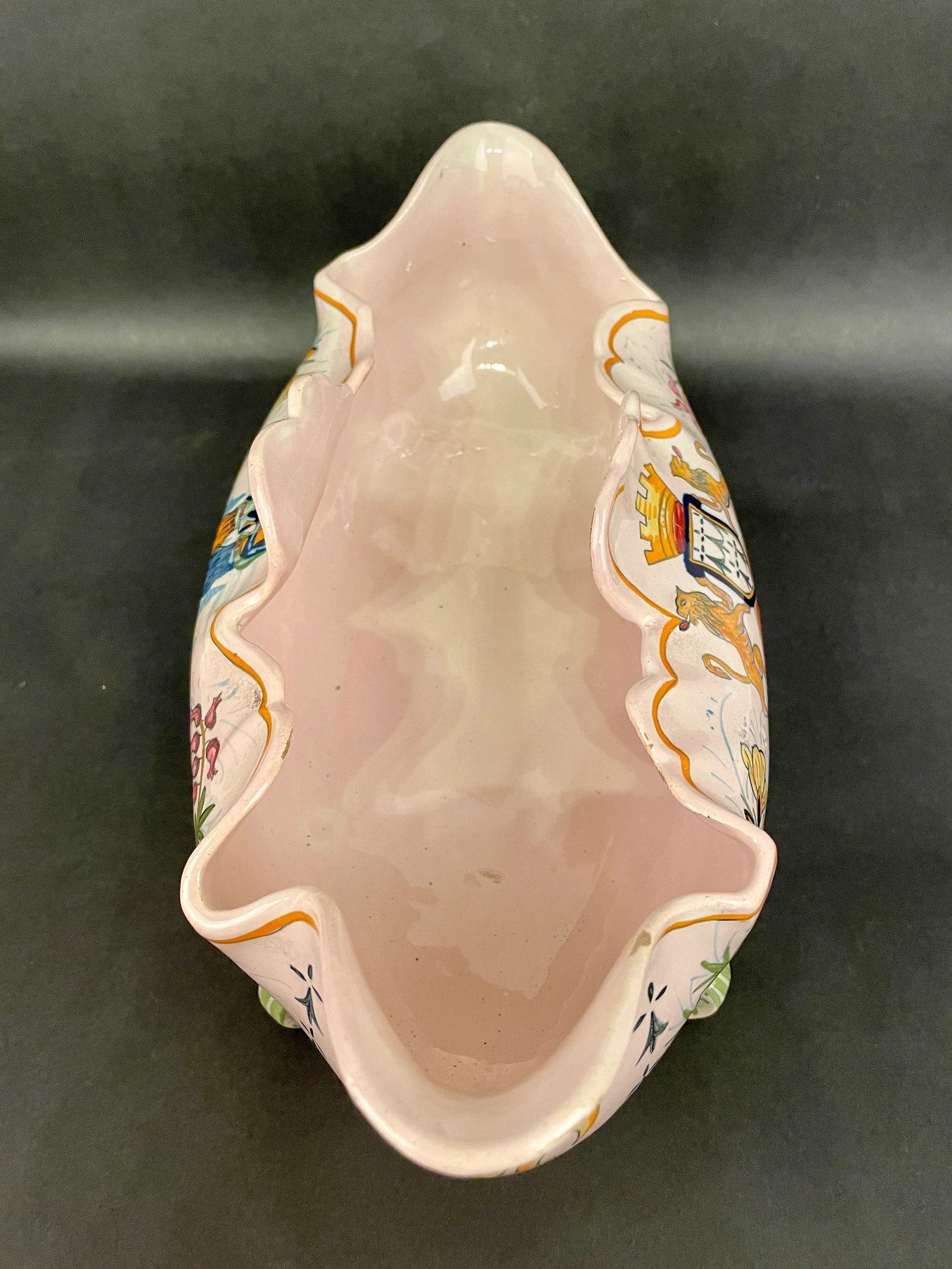 1920' S Henriot Quimper Faience Footed Jardiniere - 6