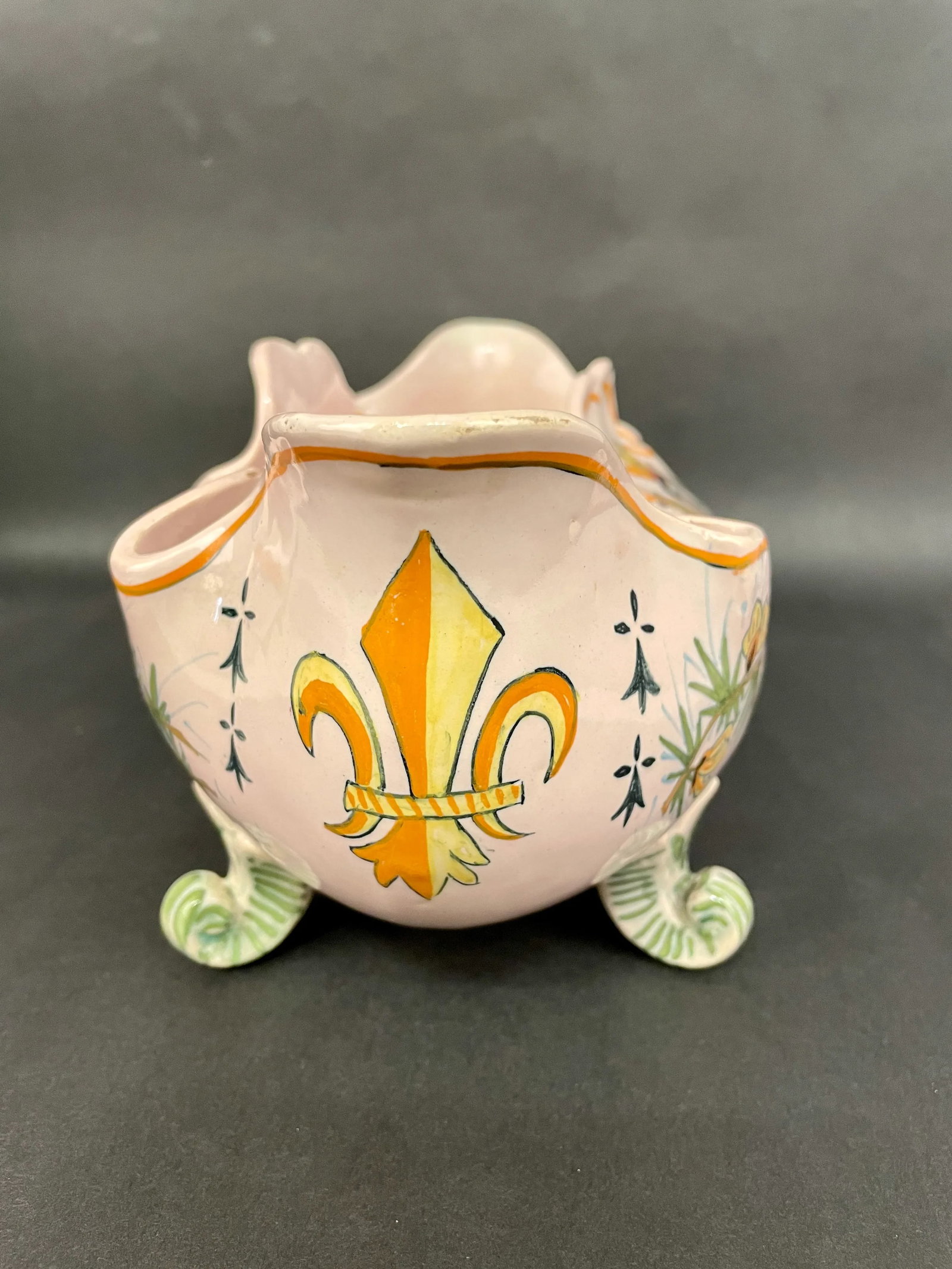 1920' S Henriot Quimper Faience Footed Jardiniere - 9