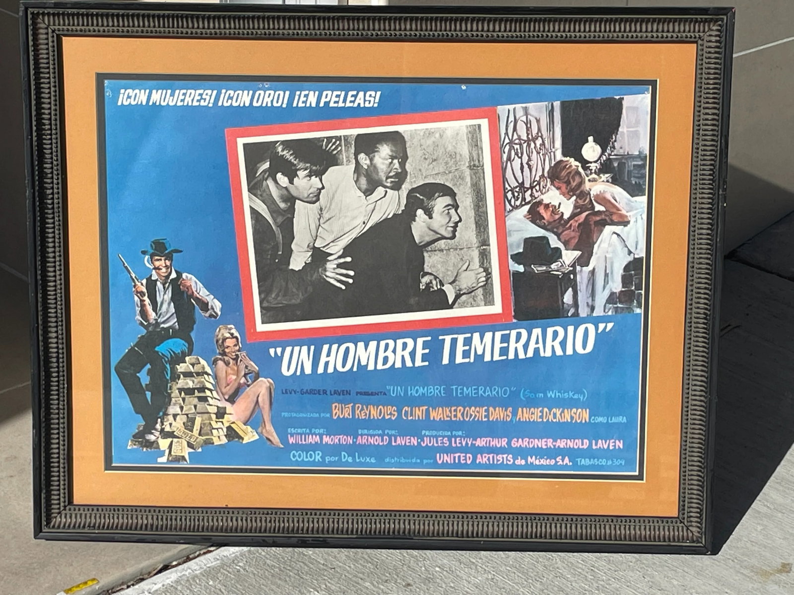 Vintage Burt Reynolds Mexican Movie Poster, Sam Whiskey, "Un Hombre Temerario" - 2
