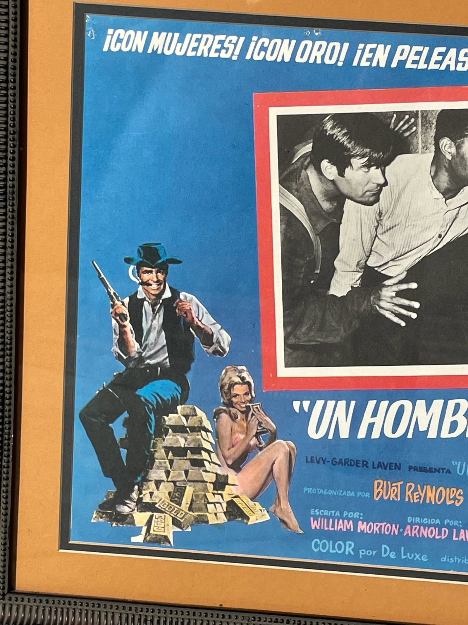 Vintage Burt Reynolds Mexican Movie Poster, Sam Whiskey, "Un Hombre Temerario" - 3