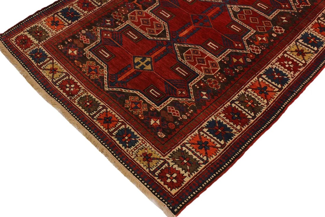 1990s 1990s Antique Baku Vintage Wool Rug - 4'2'' X 6'7'' - 3