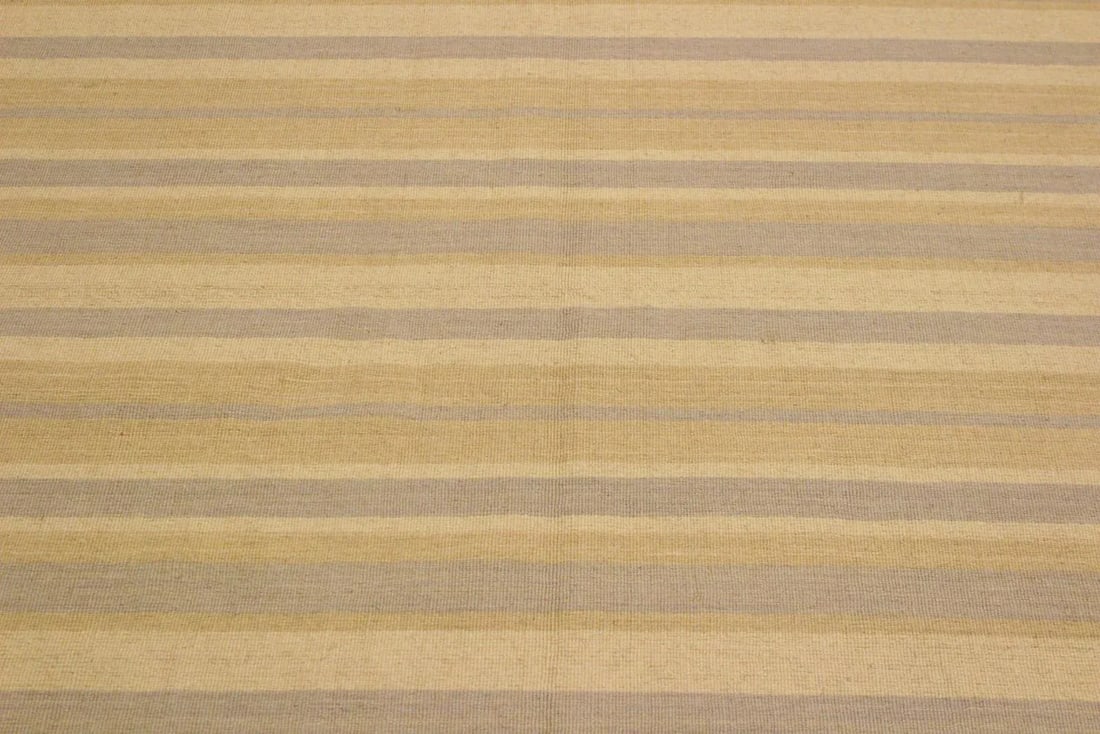Early 21st Century Bohemian Kilim Bluish Gray Tan Wool Rug - 3
