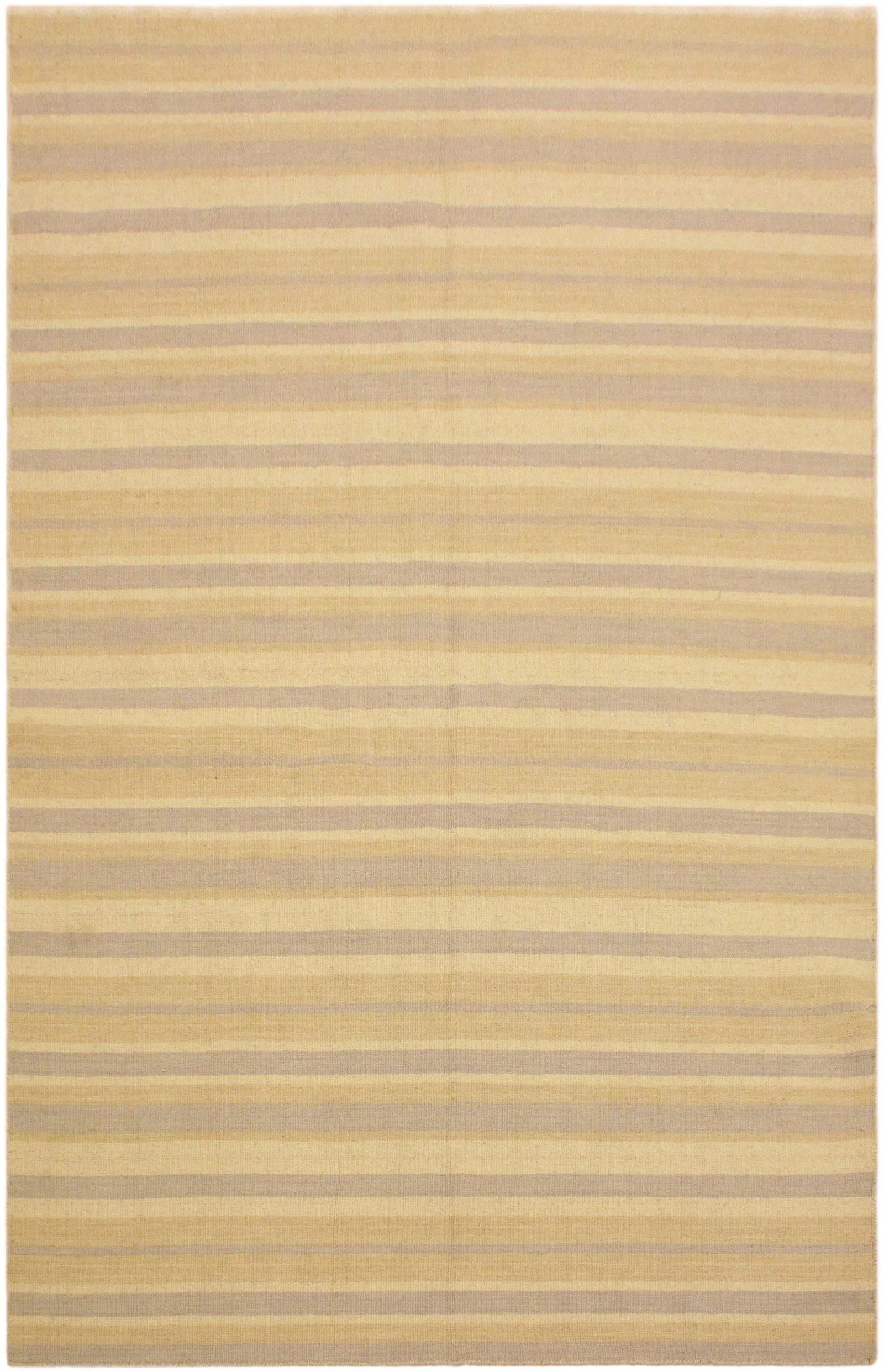 Early 21st Century Bohemian Kilim Bluish Gray Tan Wool Rug - 8