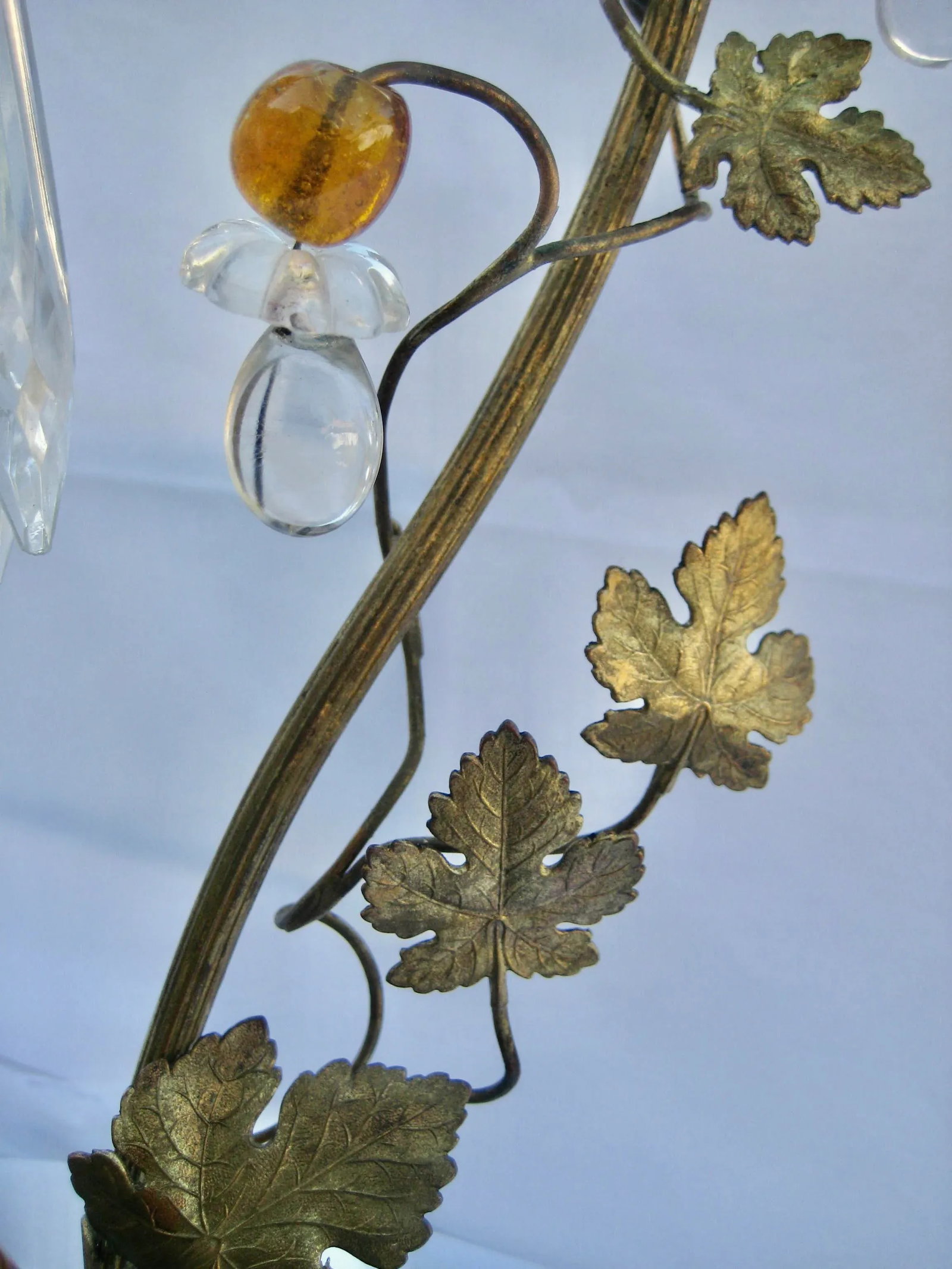 Bird Porcelain Crystal Lamp Circa 1920 - 10