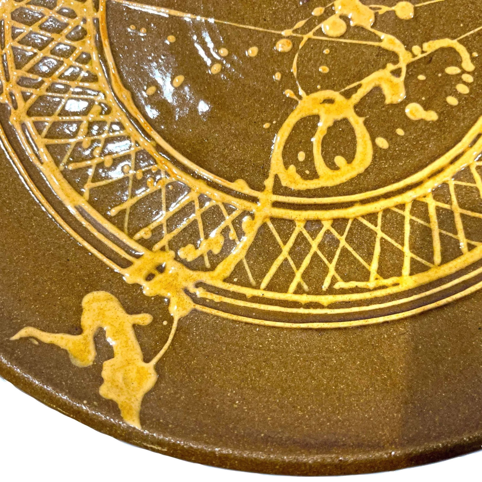 Studio Pottery Charger - Slip Glaze Embellished - Circa 1970's - 4