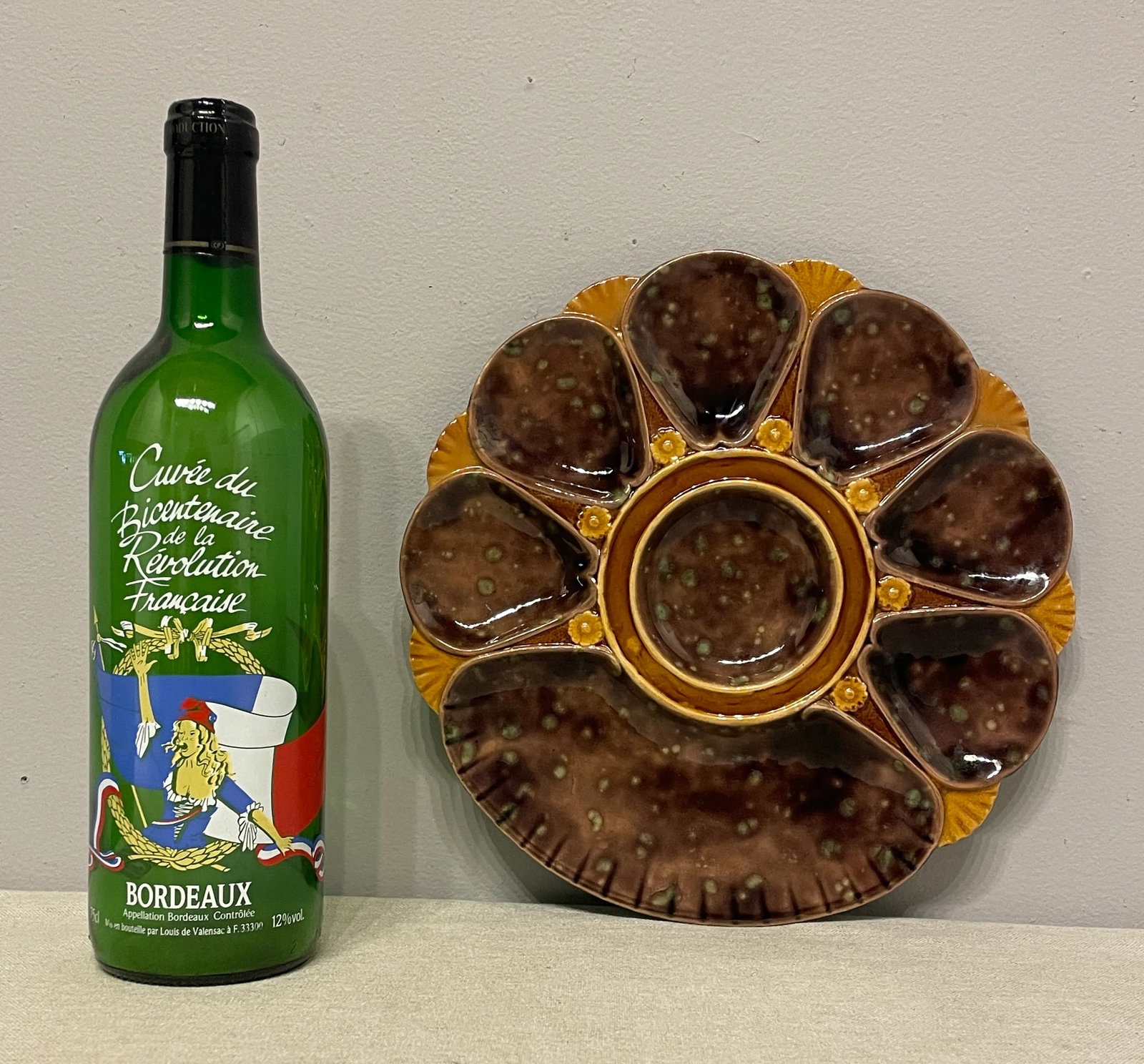 19th Century English Majolica Oyster Plate - 2