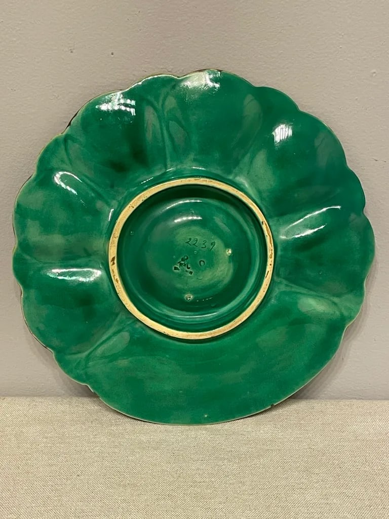 19th Century English Majolica Oyster Plate - 5