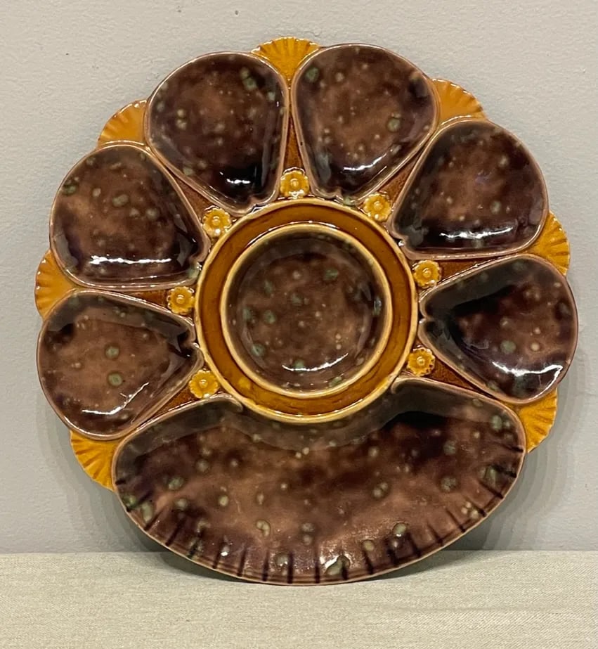 19th Century English Majolica Oyster Plate - 6