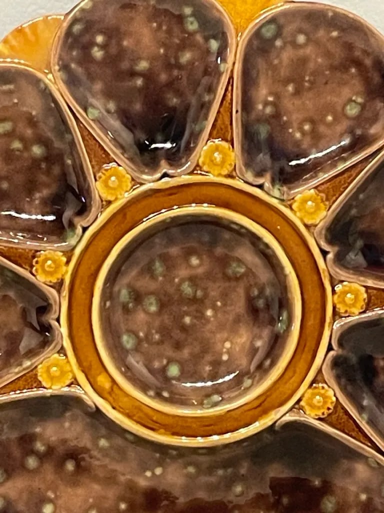 19th Century English Majolica Oyster Plate - 9