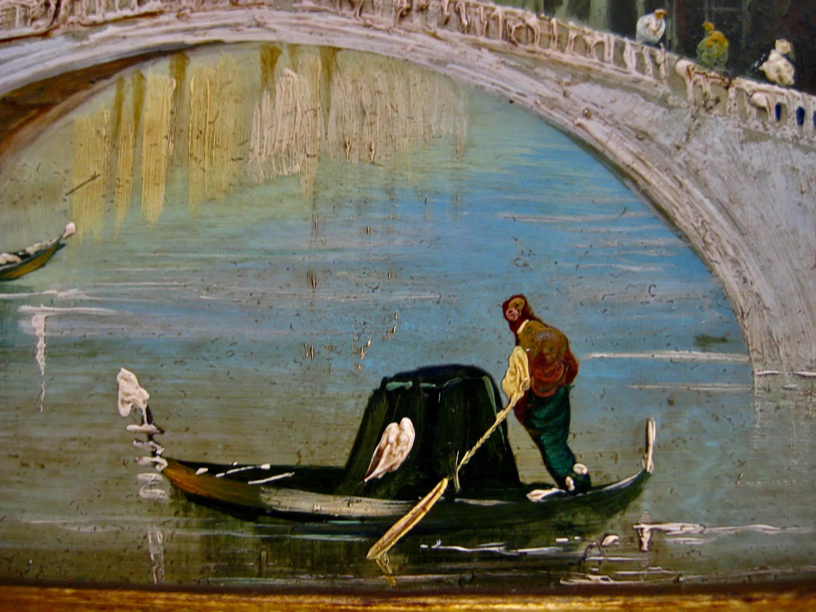 Early 20th Century Venetian View of the Bridge of Sighs Oil Painting - 10