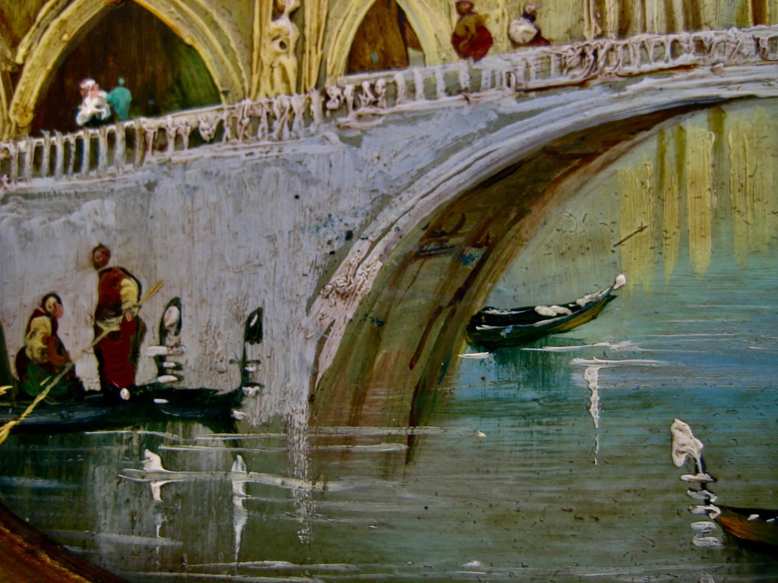 Early 20th Century Venetian View of the Bridge of Sighs Oil Painting - 9