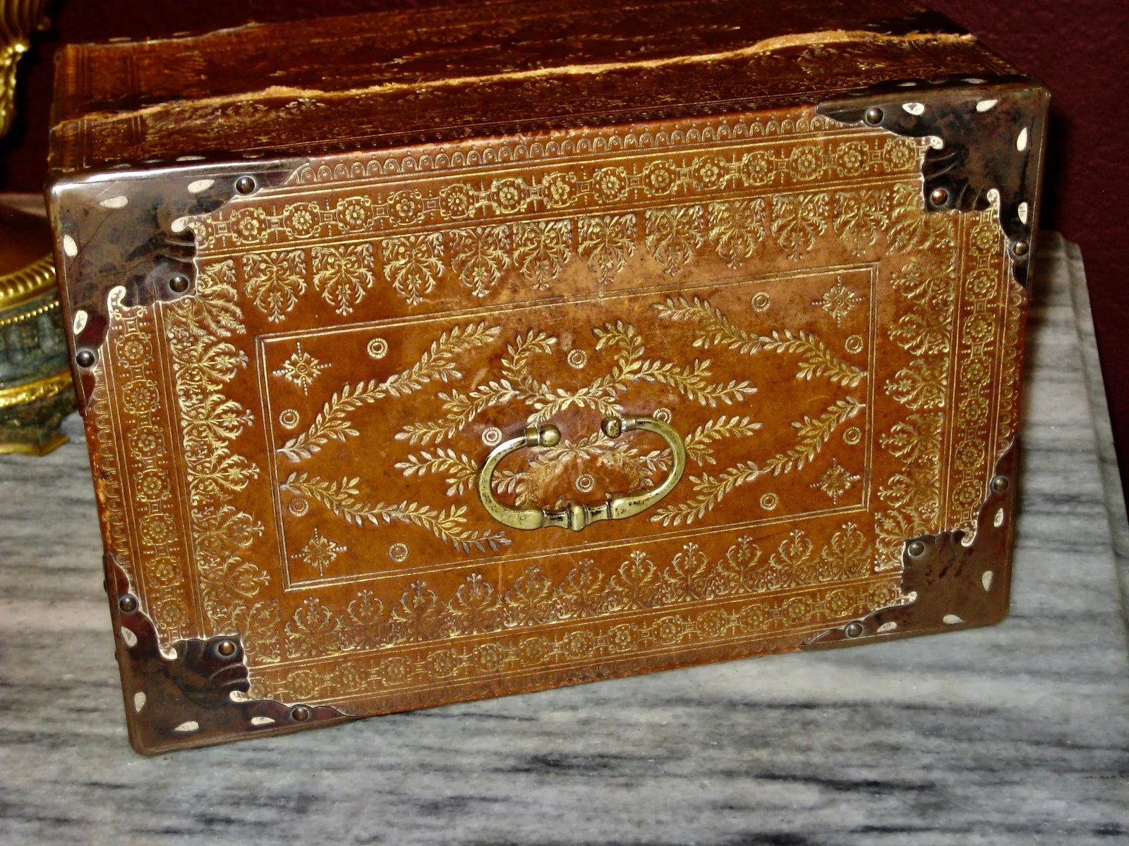 1800s Spanish Leather Box - 4