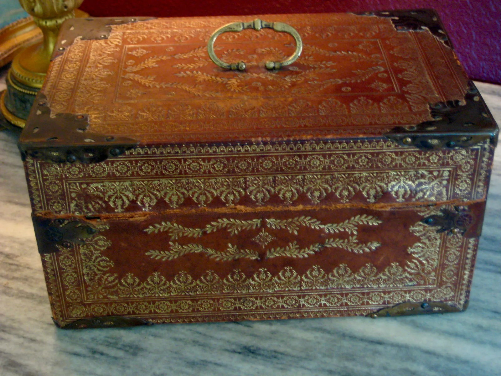 1800s Spanish Leather Box - 6