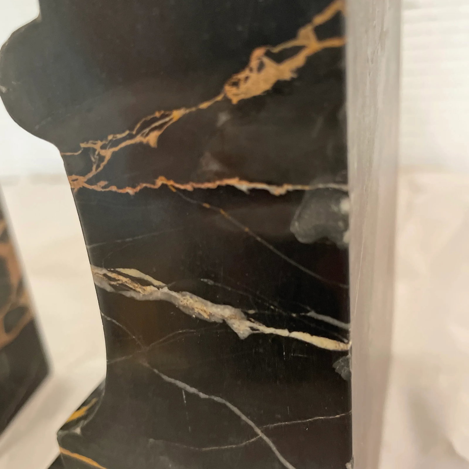 Antique Black Marble Bookends- a Pair - 10