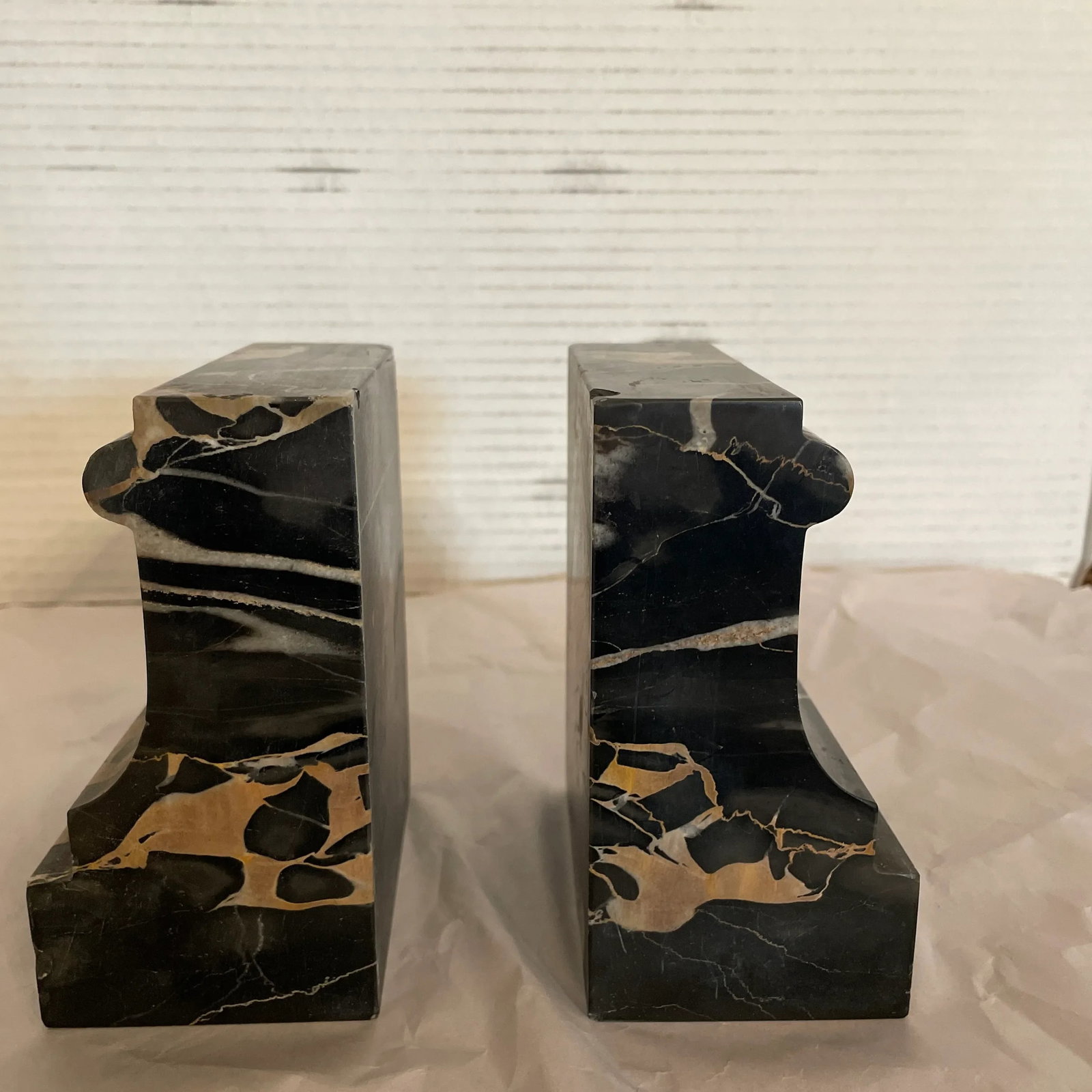 Antique Black Marble Bookends- a Pair - 13
