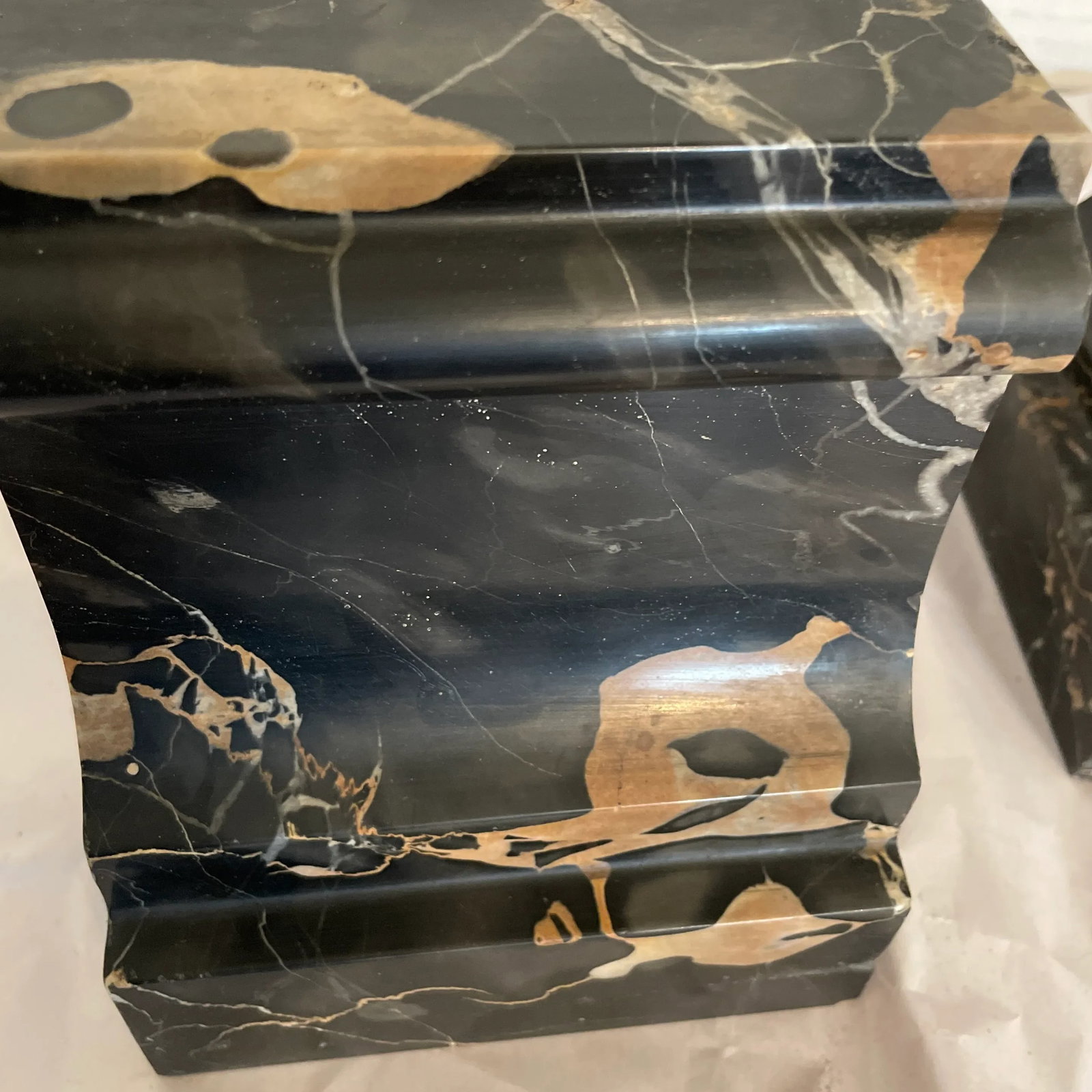 Antique Black Marble Bookends- a Pair - 8
