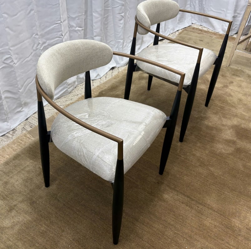 Set of Two Arhaus Jagger Dining Arm Chairs - 4