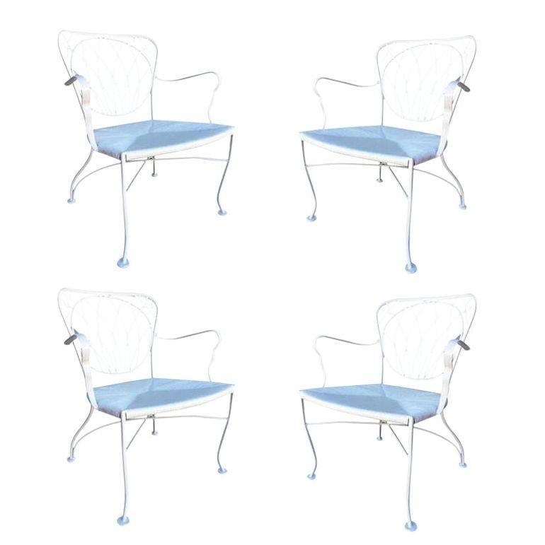 Woodard Art Nouveau Iron Patio/Outdoor Lounge Chair, Set of 4 - 5