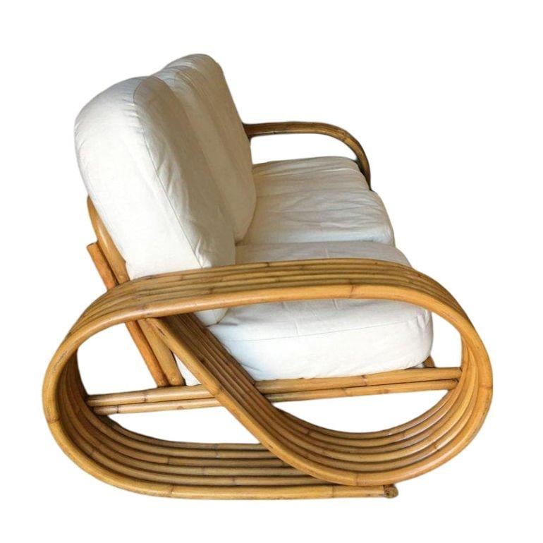 Restored 6-Strand "Speed" 3-Seat Sofa With Arched Base - 4