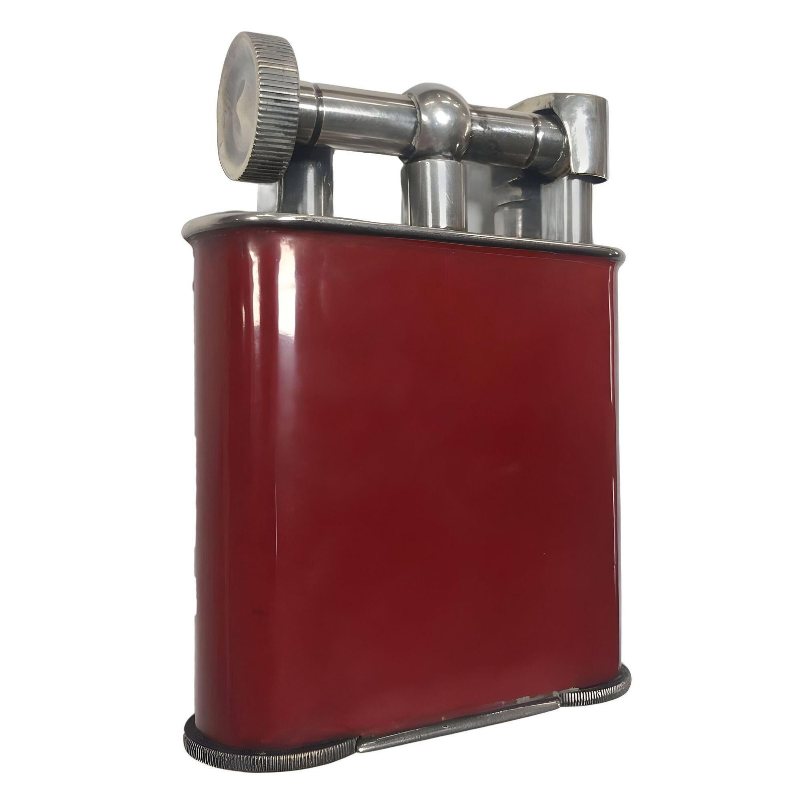 1920 Red Enamel Lift Arm French Table Lighter - 2