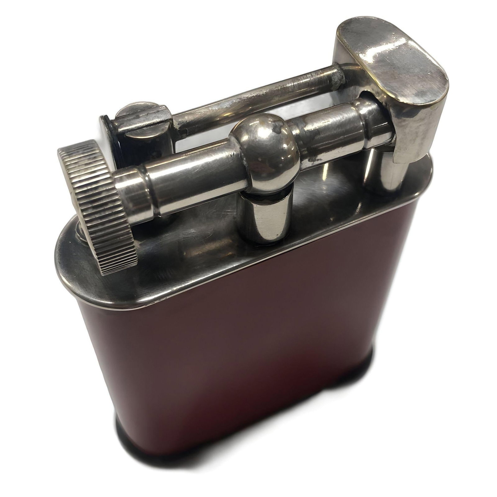 1920 Red Enamel Lift Arm French Table Lighter - 3