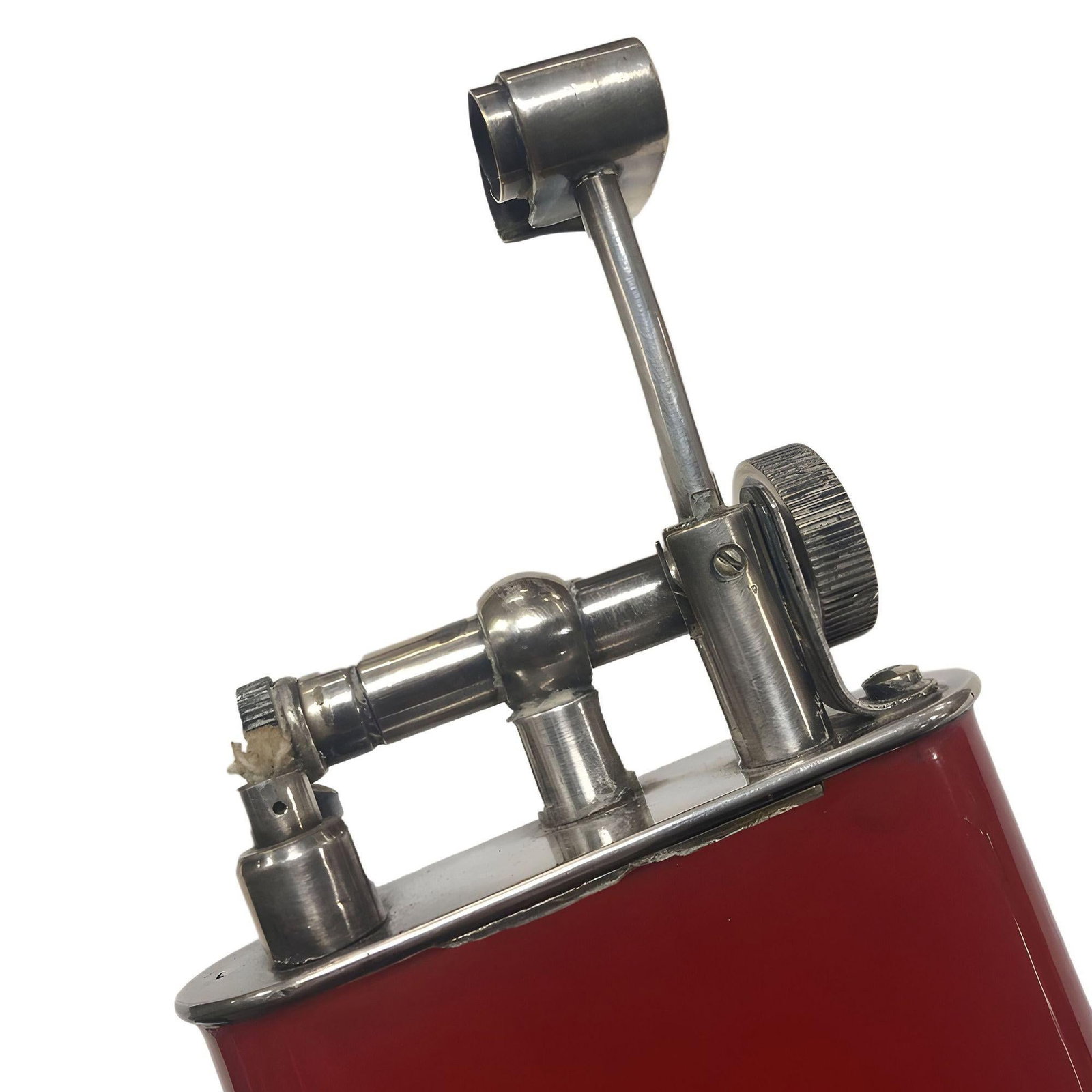 1920 Red Enamel Lift Arm French Table Lighter - 4