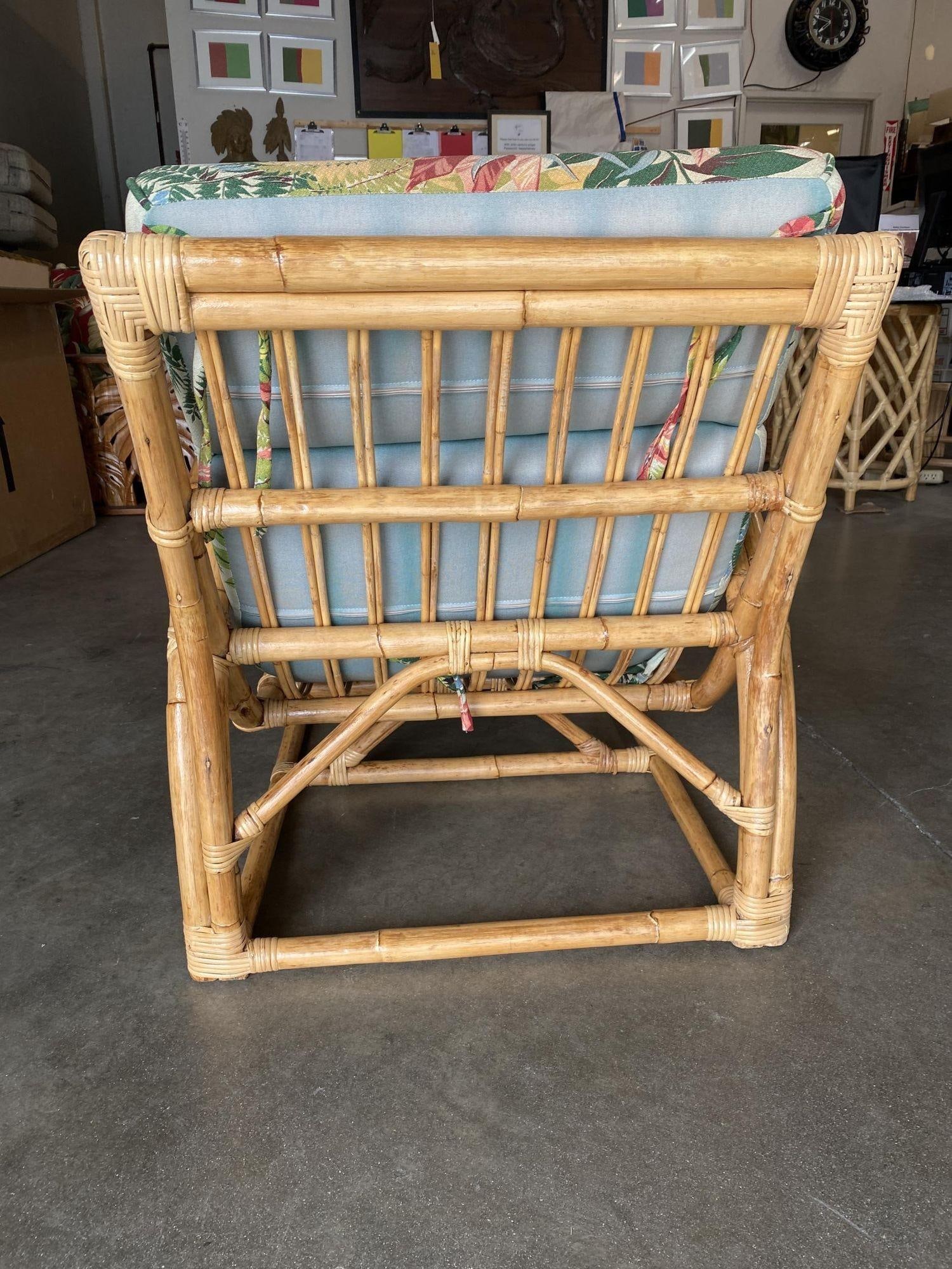 Restored Two-Strand "Half Moon" Rattan Cup Seat Lounge Chair - 4