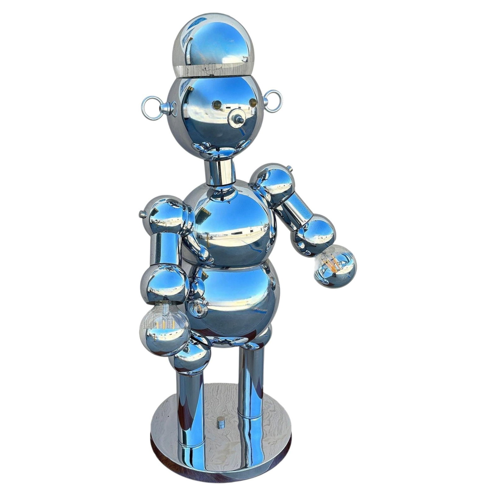 1975 Post-Modern Chrome Bubble Ball Robot Table Lamp by Torino Lamps (1 of 5)