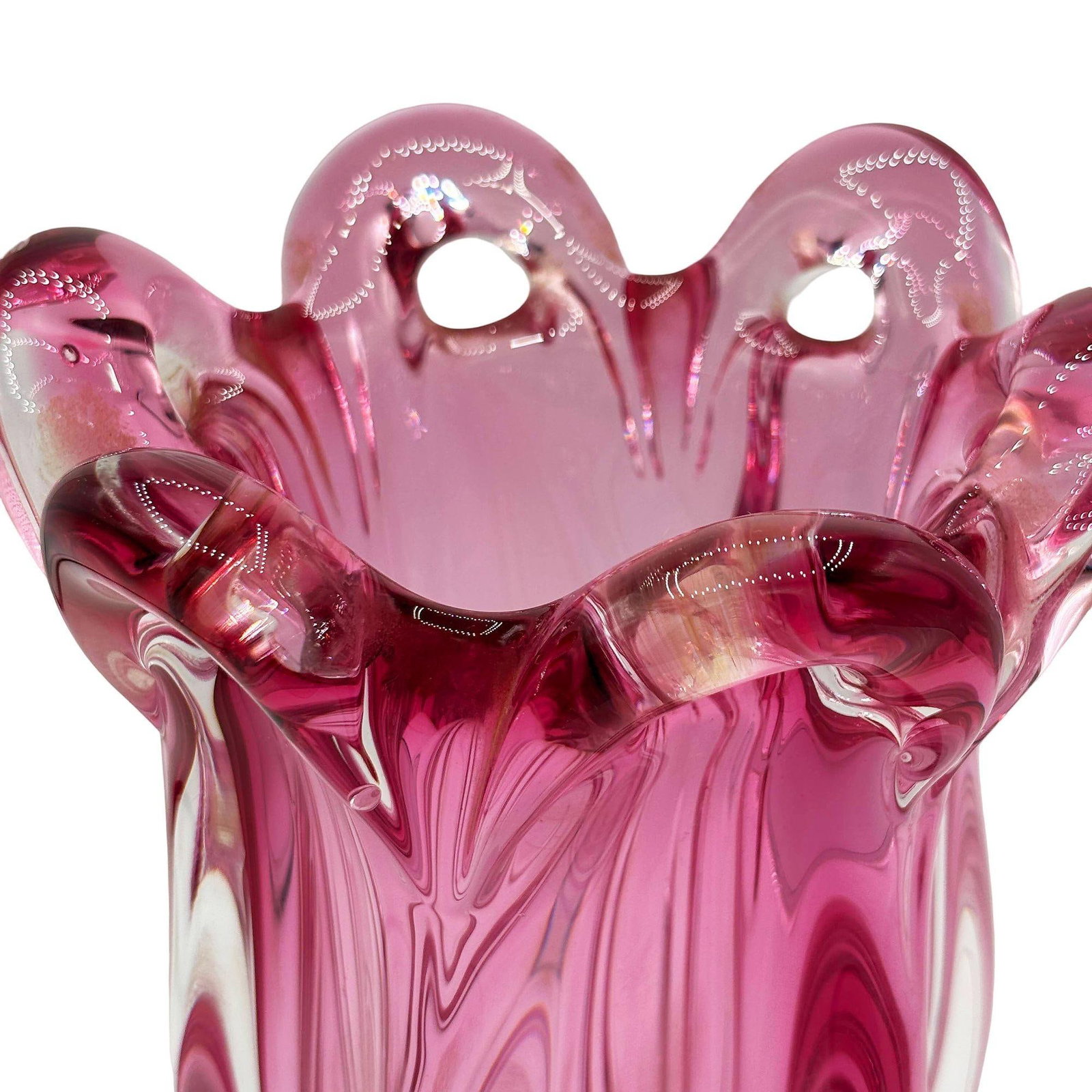 MCM Czech Cranberry Art Glass Vase by Josef Hospodka for Chribska Glassworks - 2
