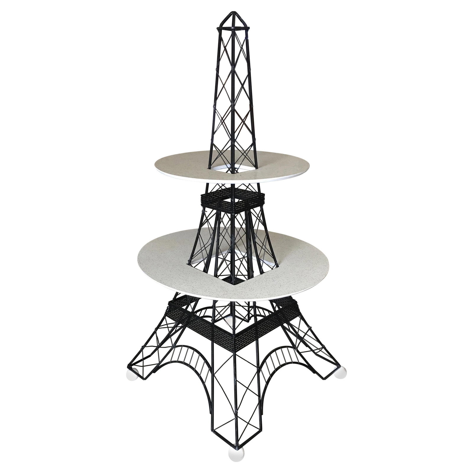 Midcentury Two-Tier Eiffel Tower Brass Sculptural Cocktail Table (1 of 5)