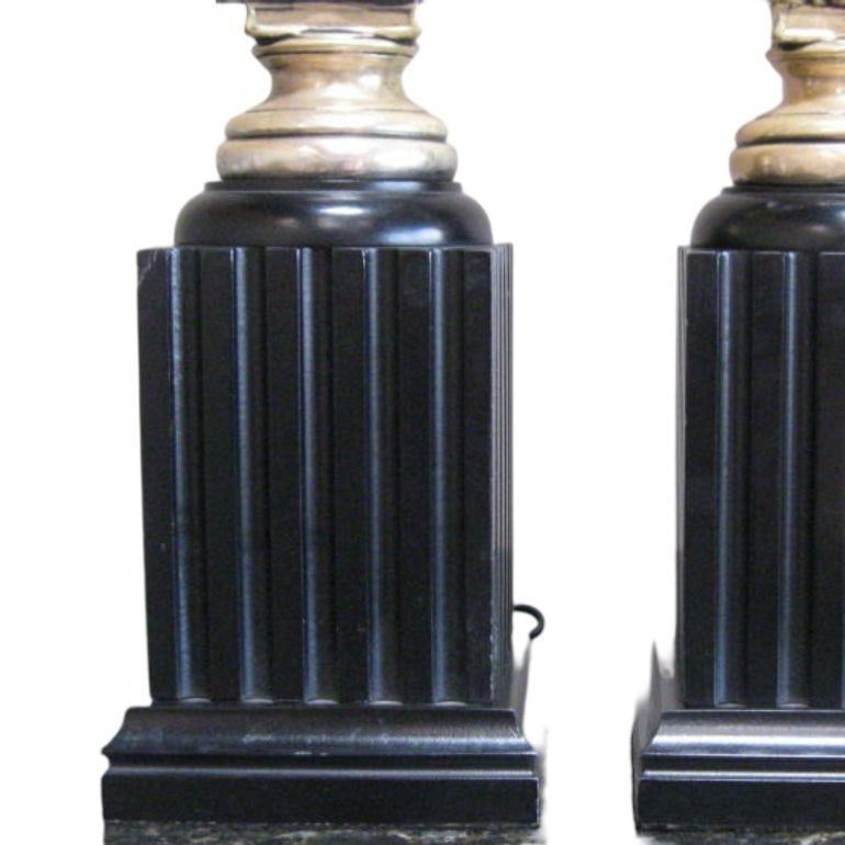 MCM High Style Hollywood Regency God & Goddess Pillar Table Lamps, Pair - 3