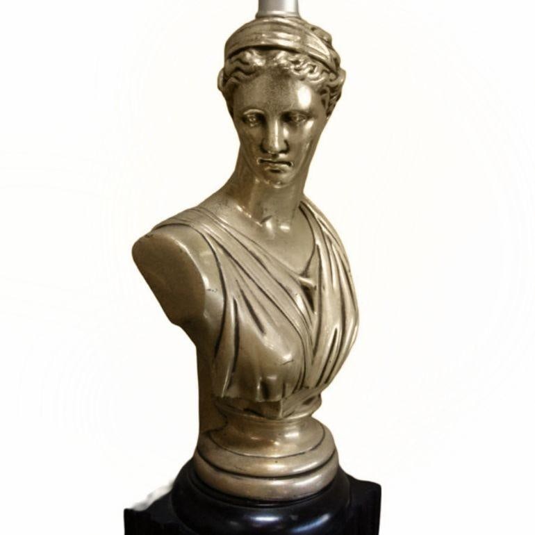 MCM High Style Hollywood Regency God & Goddess Pillar Table Lamps, Pair - 5