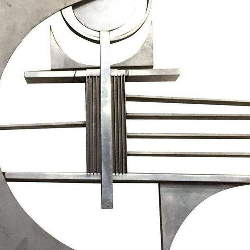 Mid-century Brutalist Free-Form Aluminum & Steel Geometric Art Wall Sculpture - 4