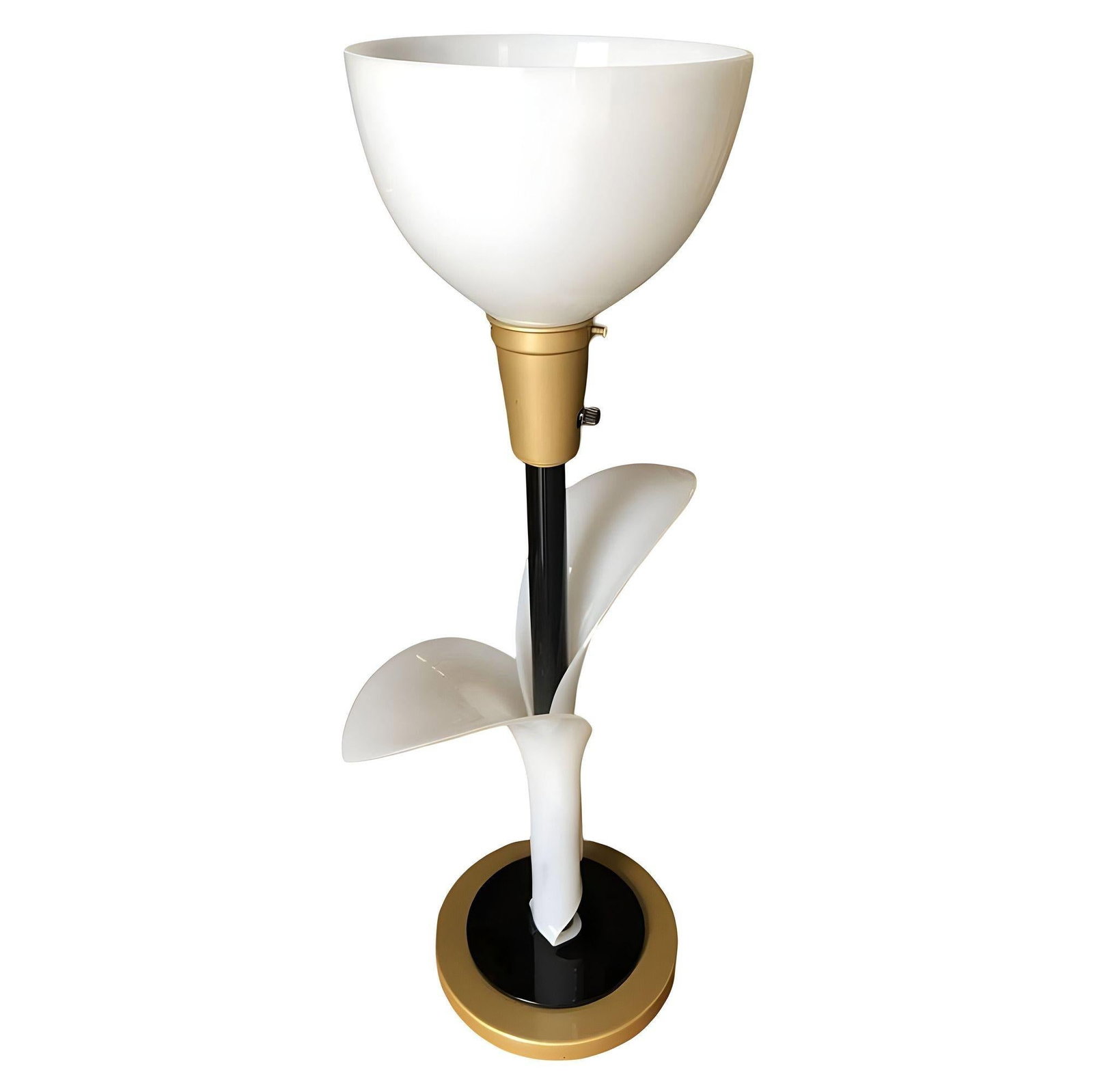 Mid-century Sculptural Acrylic Tulip Table Lamp Pair by Rougier - 2