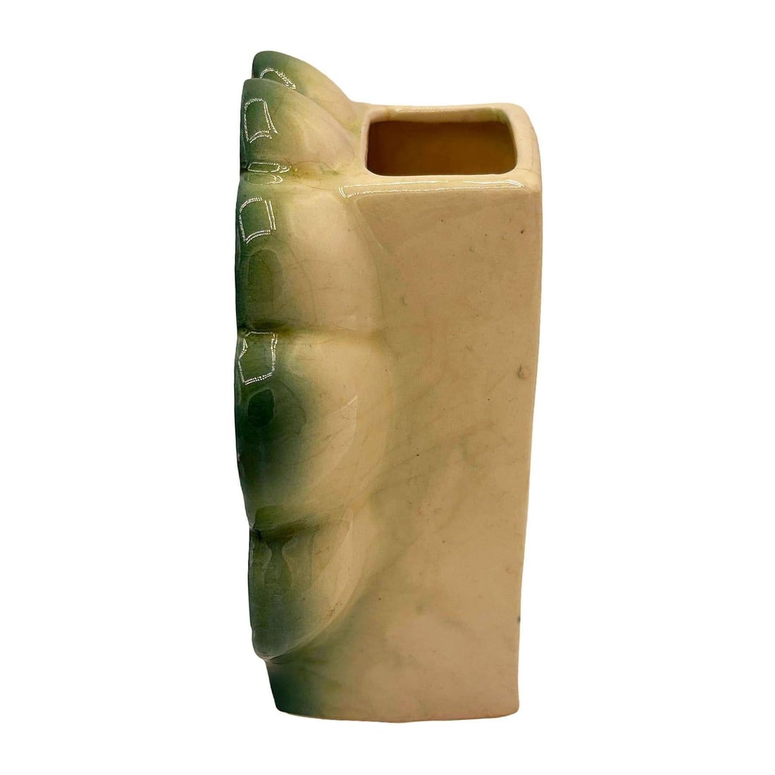 Rare Japanese Mid-century Tropical Calm Shell Flamingo Flower Wall Planter - 4