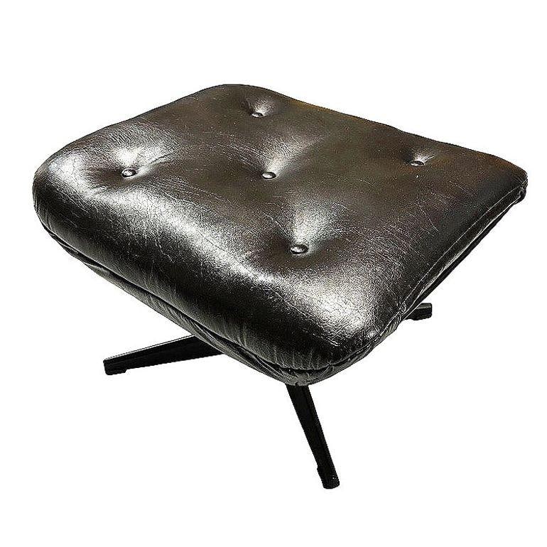 MCM Model 90 "Riviera" Swivel Springer Iron Lounge Chair w/ Ottoman by Homecrest - 2