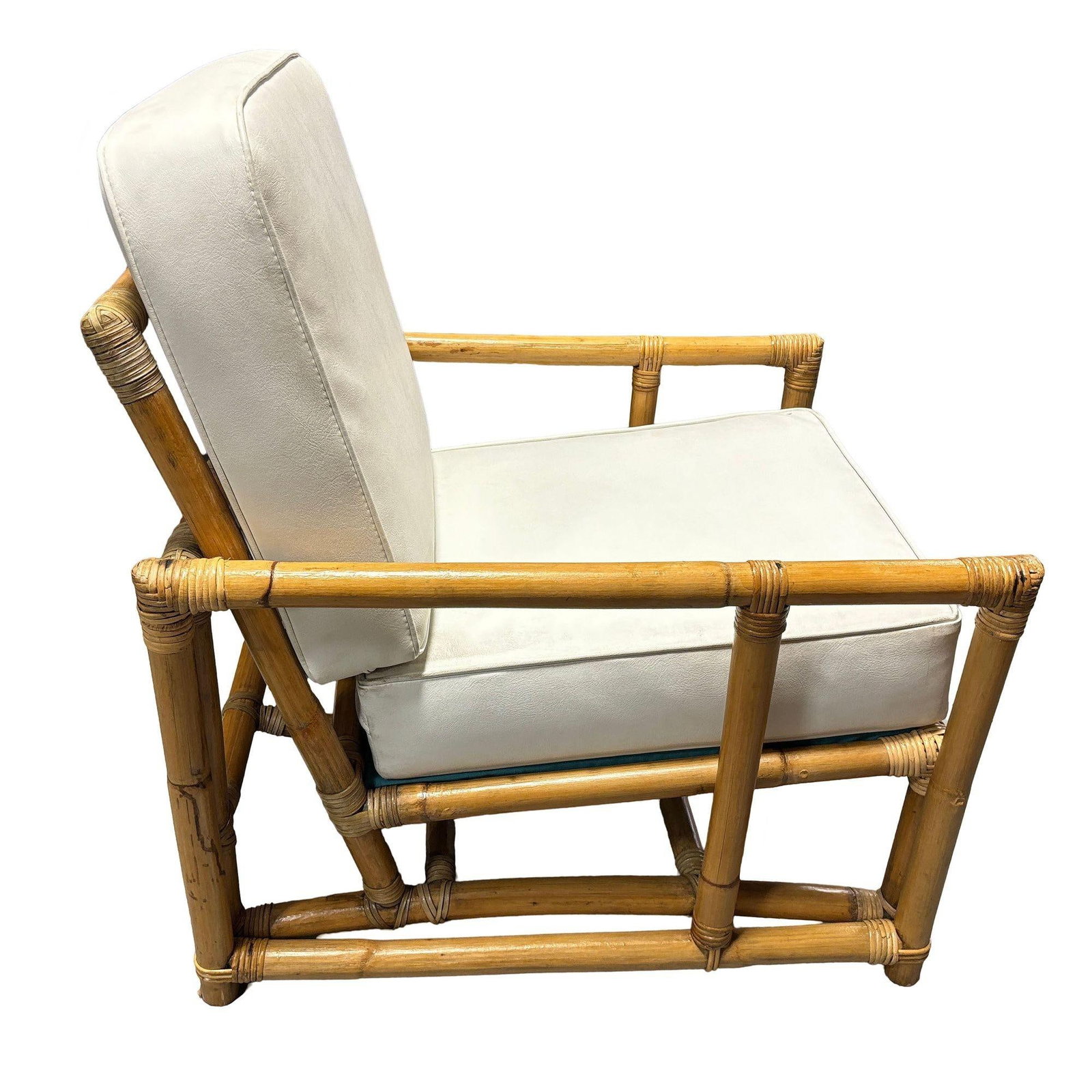 Restored James Mont Inspired Rattan Lounge Chairs w/ Modernist Arms - 3