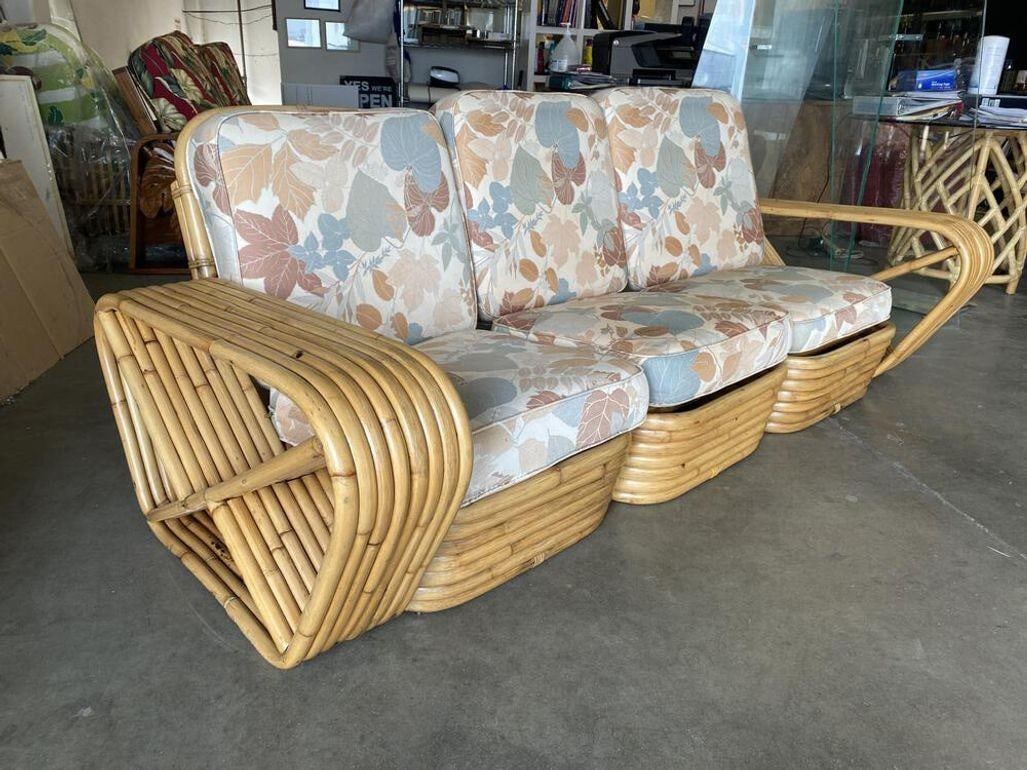 Restored Eight-Strand Square Pretzel Arm 3-Seat Section Sofa - 2