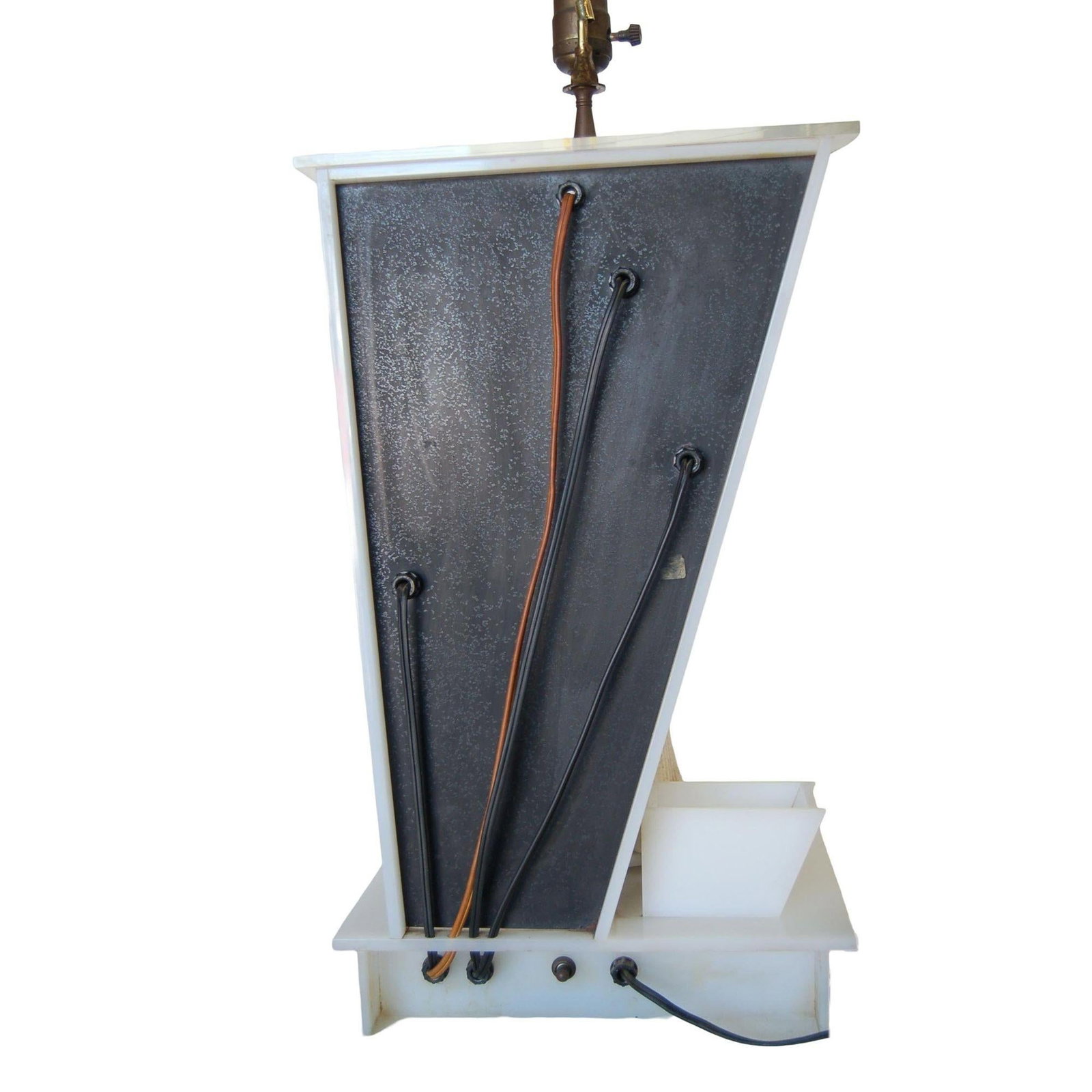 Lucite Table Lamp by Moss Lighting with Ceramic Figurine by Hedi Schoop - 2