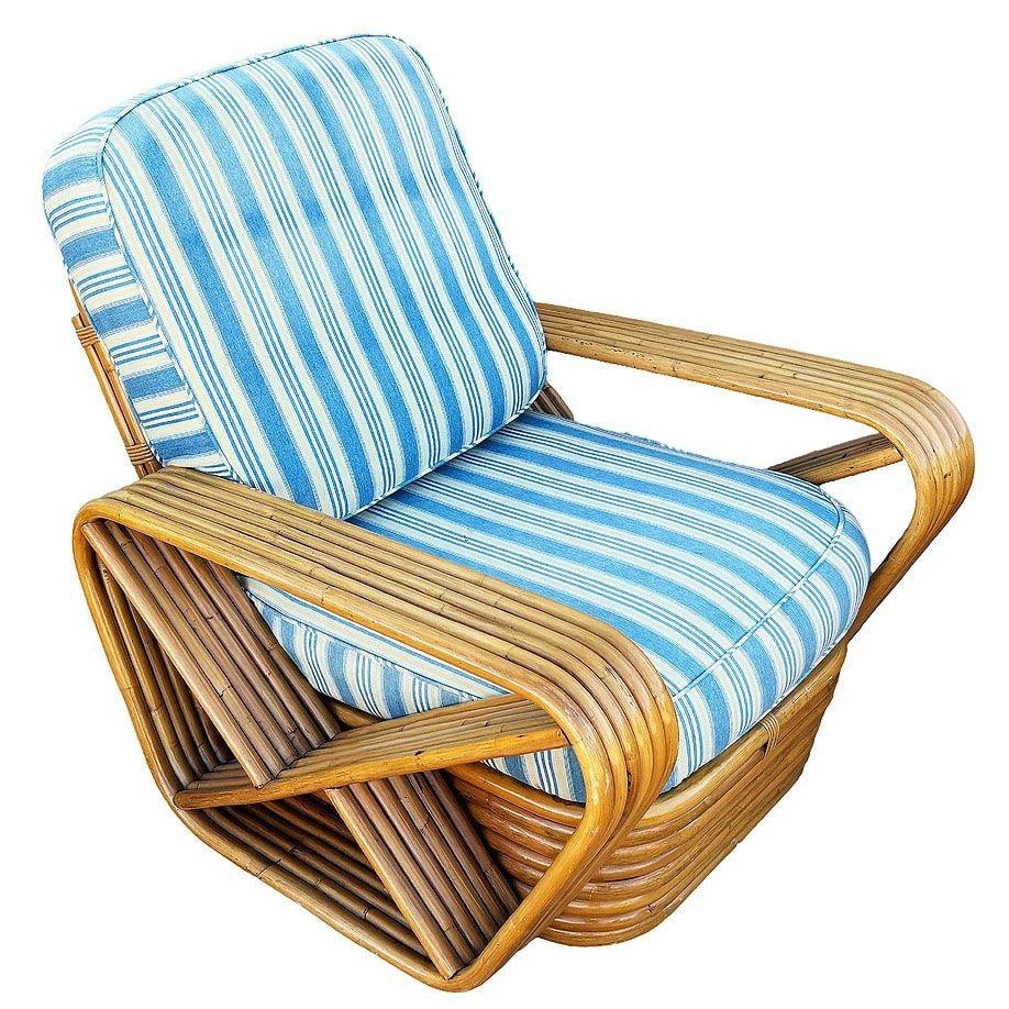 Restored MCM Rattan Six Strand Square Pretzel Table & Seating Livingroom Set - 3