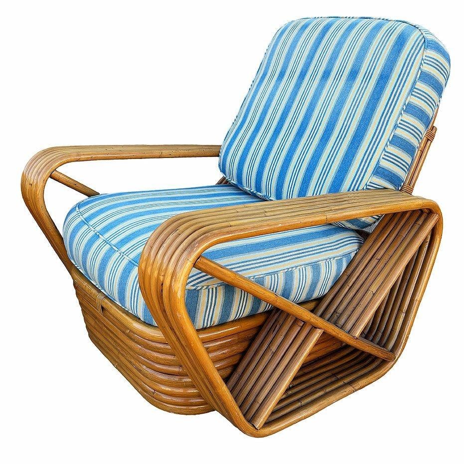 Restored MCM Rattan Six Strand Square Pretzel Table & Seating Livingroom Set - 4