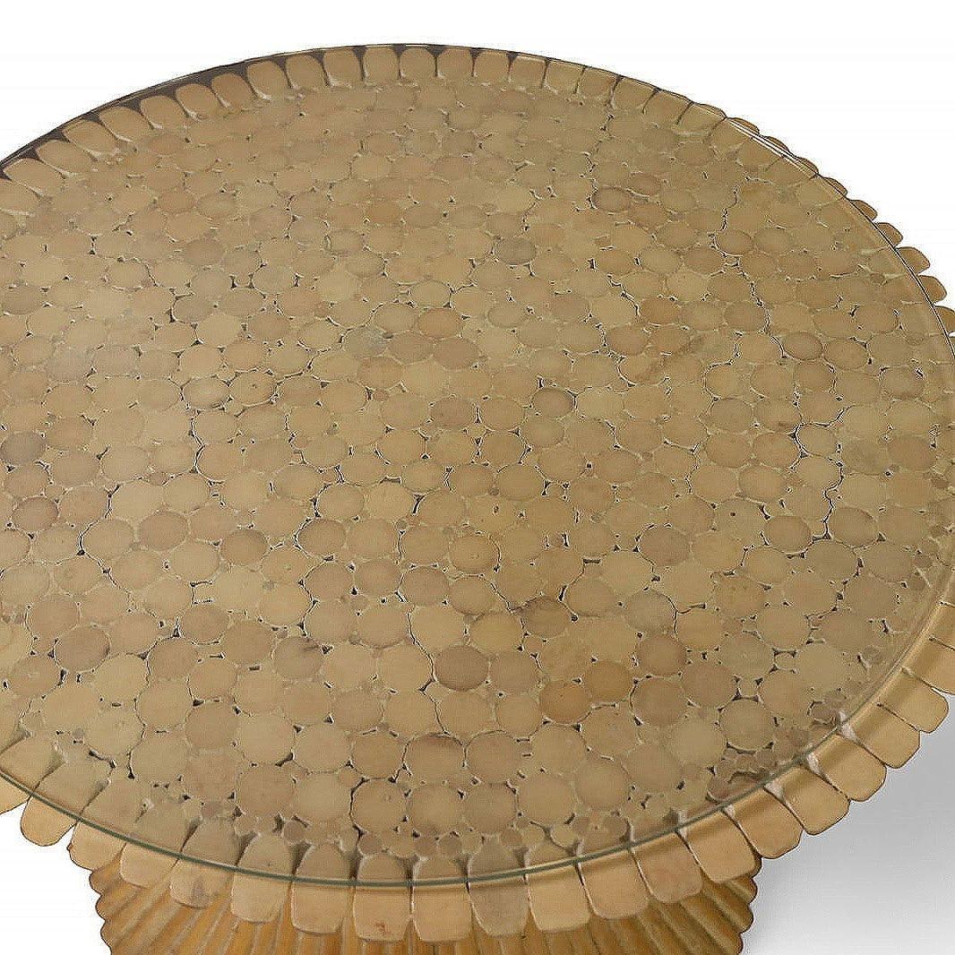 McGuire "Sheaf of Wheat" Stacked Hourglass Rattan End Table, Pair - 3