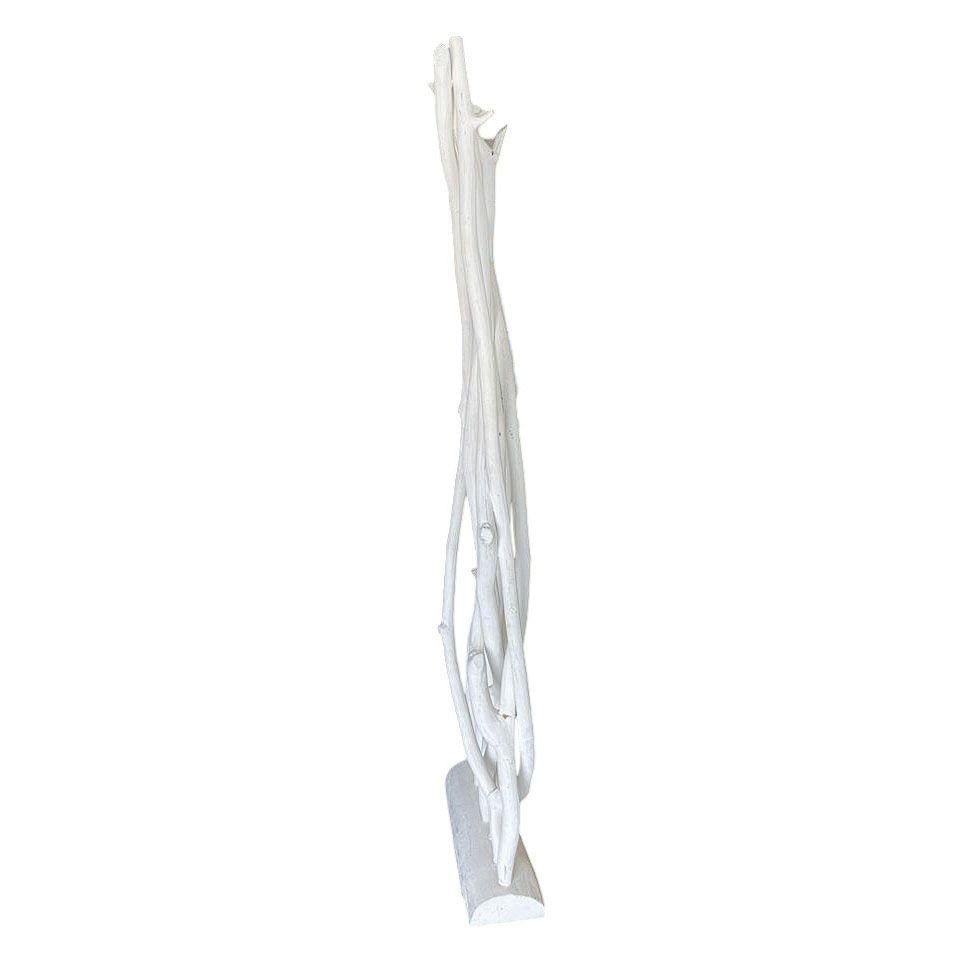 White Modernist Driftwood Floor Sculpture Room Divider - 2