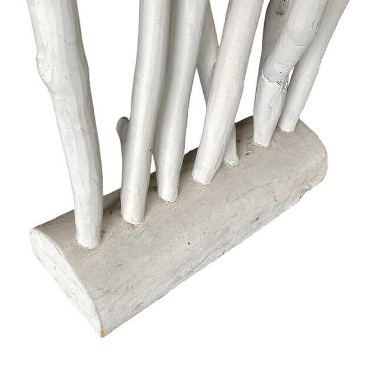 White Modernist Driftwood Floor Sculpture Room Divider - 5