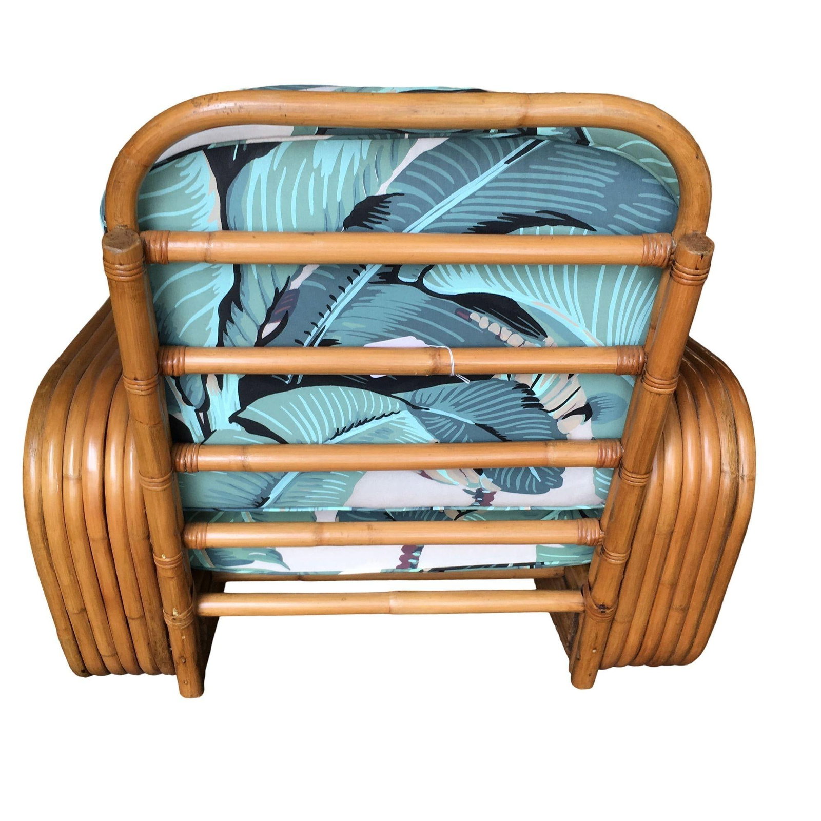 Restored Rattan Six-Strand Square Pretzel Lounge Chair Paul Frankl Style - 5