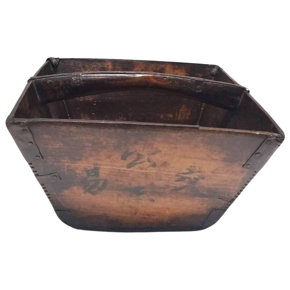 19th Century Wood Rice Container: Title: 19th Century Wood Rice Container Description: Hailing from the culturally vibrant Shanxi Province of China, this stunning rice container is a true masterpiece crafted with precision from Elm